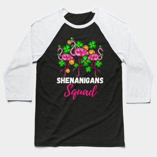 Shenanigan Squad Irish Flamingo St Patrick's Day Baseball T-Shirt